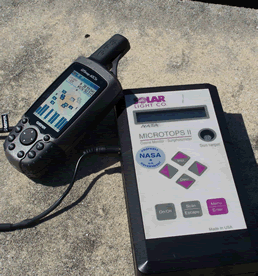 Microtops sun photometer with GPS